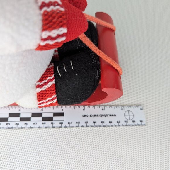 2007 Burton & Burton Sledding Snowmen Plush Pair on Wooden Sleigh - Picture 11 of 13